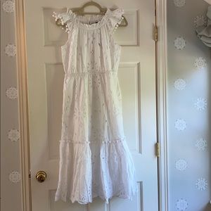 J Crew white embroidered dress size 6 NWT